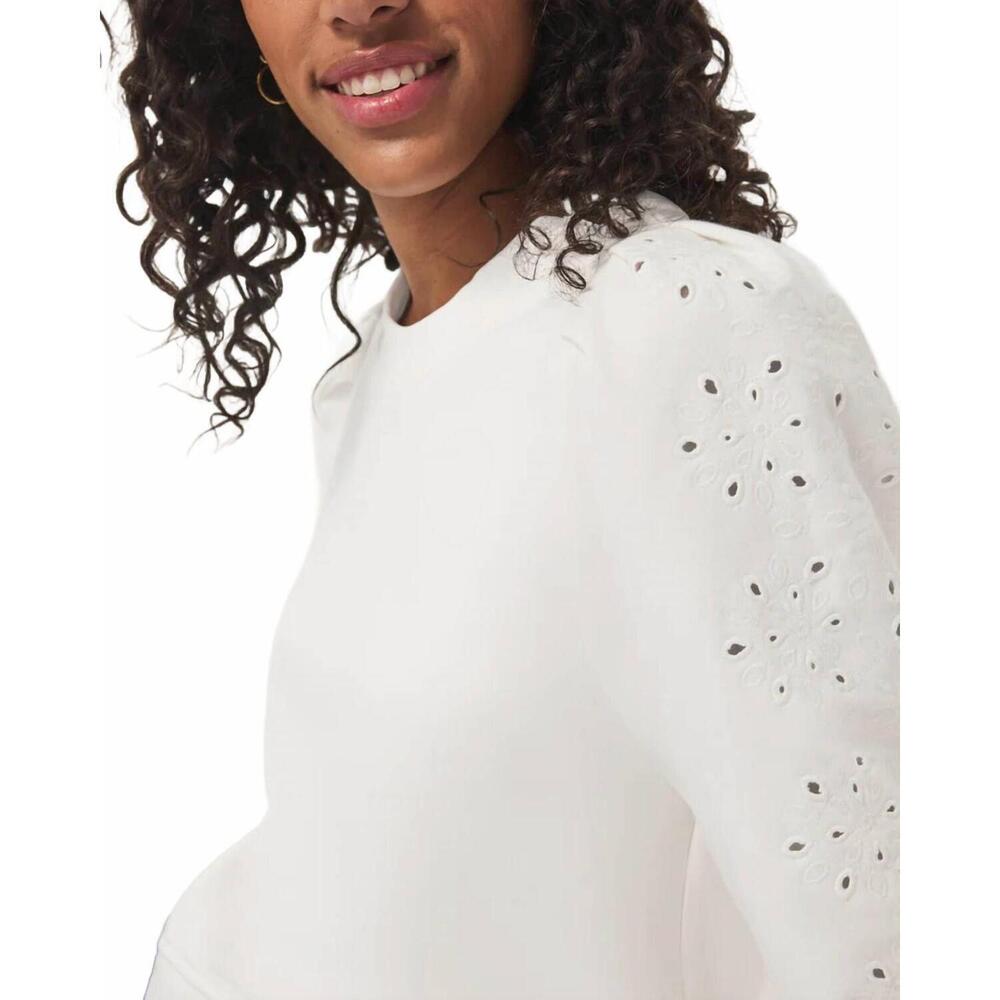 NEW SPLENDID embroidered eyelet sweatshirt in white - Picture 5 of 5